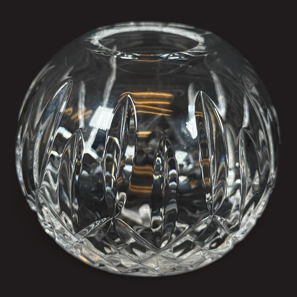 Vintage Irish Waterford Clear Crystal Glass Lismore Rose Bowl 3.5"/3.5"